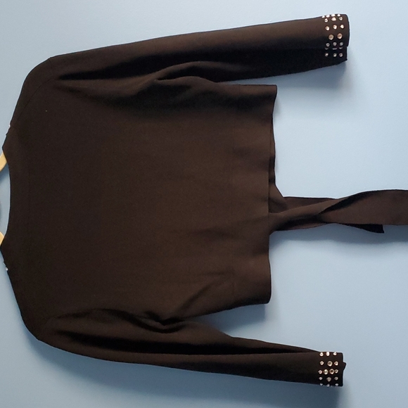 Spenser Evening Tie Front Shrug w Rhinestones - Picture 5 of 5